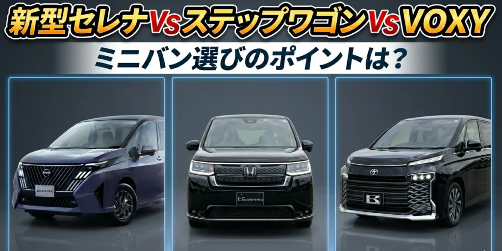 【2026年最新】新型セレナ vs ステップワゴン vs ヴォクシー徹底比較!後悔しないミニバン選びの決定版