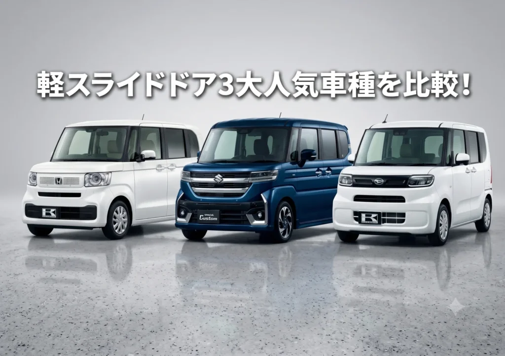 【2026年最新】軽スライドドア3大人気車種を比較!N-BOX vs スペーシア vs タント|大分でお得に買うコツも紹介