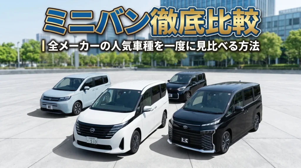 【2026年最新】ミニバン徹底比較|全メーカーの人気車種を一度に見比べる方法