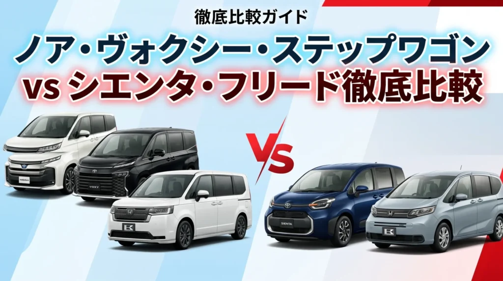 【2026年10月最新】ノア・ヴォクシー・ステップワゴン vs シエンタ・フリード徹底比較|ミドルとコンパクト、あなたの家族にはどっち?