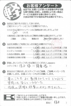 お客様アンケート