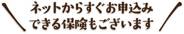 ネットからすぐお申込みできる保険もございます