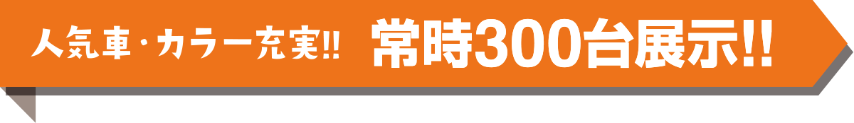 人気車・カラー充実！！常時300台展示！！