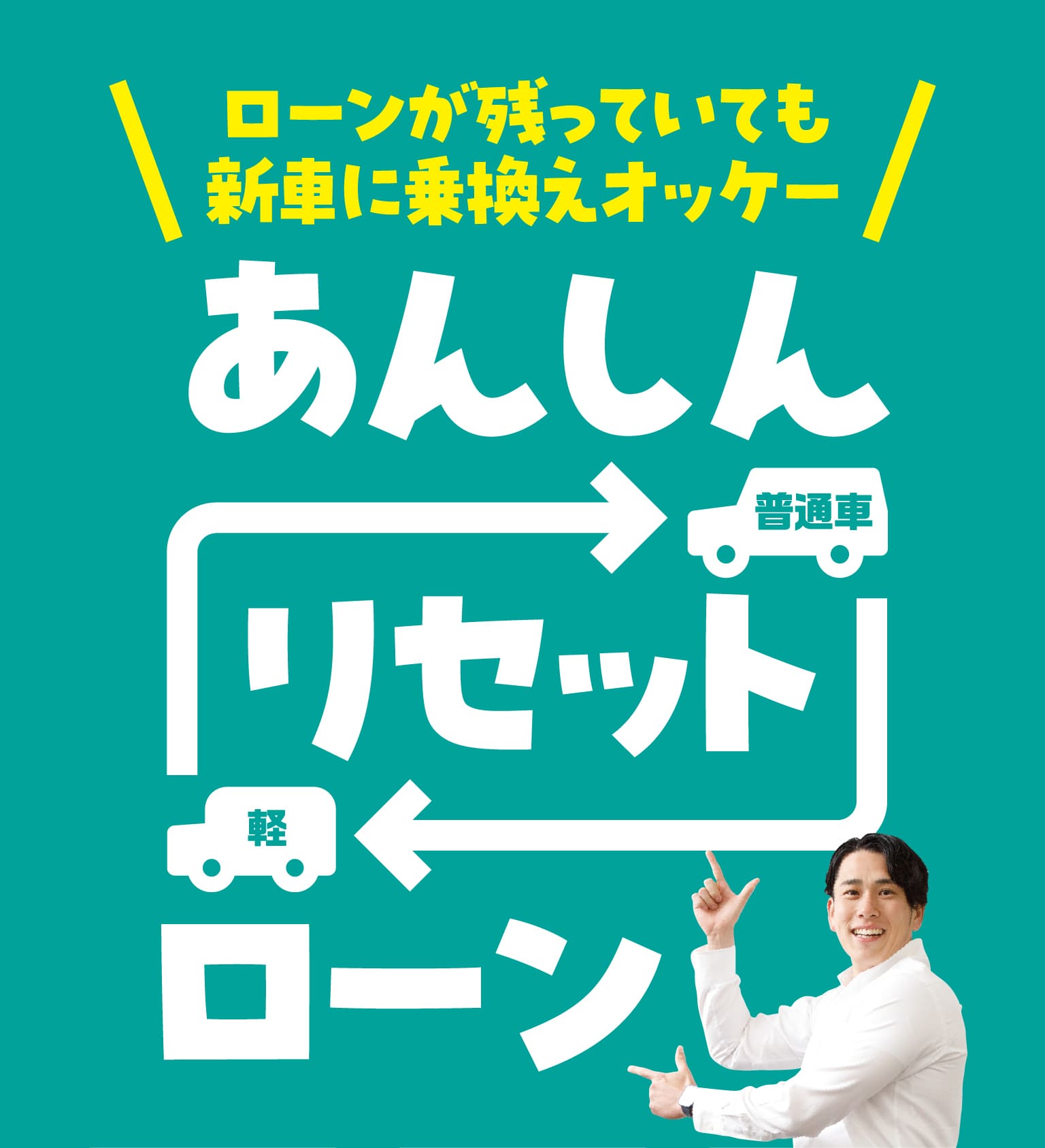 ローンが残っていても新車に乗換えオッケー　あんしんリセットローン