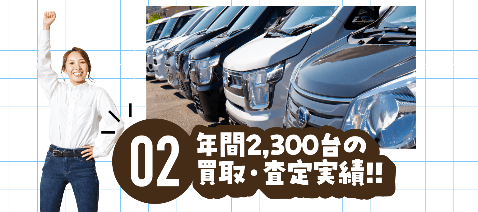 年間2,300台の買取・査定実績!!