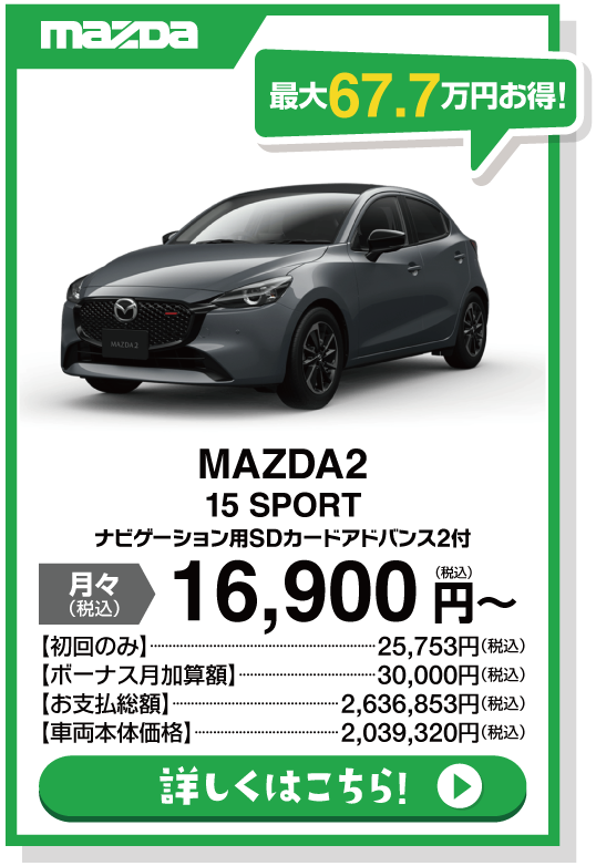 MAZDA2 15 SPORT ナビゲーション用SDカードPLUS付き